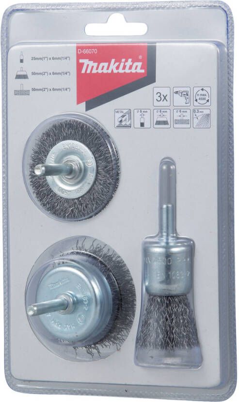 Makita Accessoires Borstelset 3-delig D-66070