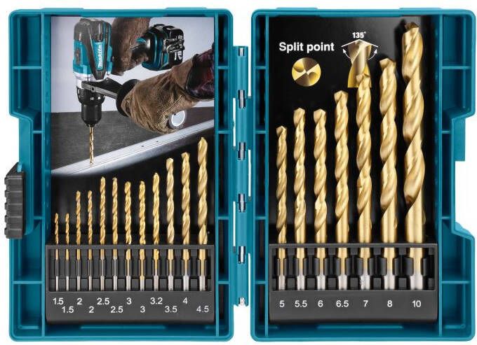Makita D-67527 Metaalborenset HSS-TiN 19-delig | Mtools