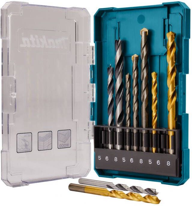 Makita D-71962 Borenset Steen Hout Metaal 9-delig | Mtools