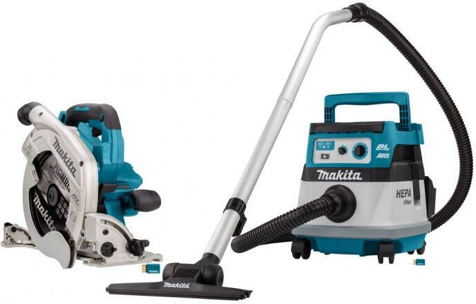 Makita DLX2390UX1 | Combiset | 2 x 18V met AWS | DHS900 cirkelzaag 235mm + DVC867L stofzuiger | Zonder accu&apos;s en lader