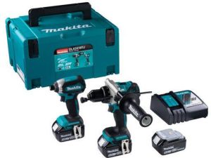 Makita DLX2418TJ Combiset voor zwaardere boor- en schroefklussen | DHP486 en DTD153 | 3 x 5.0 Ah accu en snellader DLX2418TJ