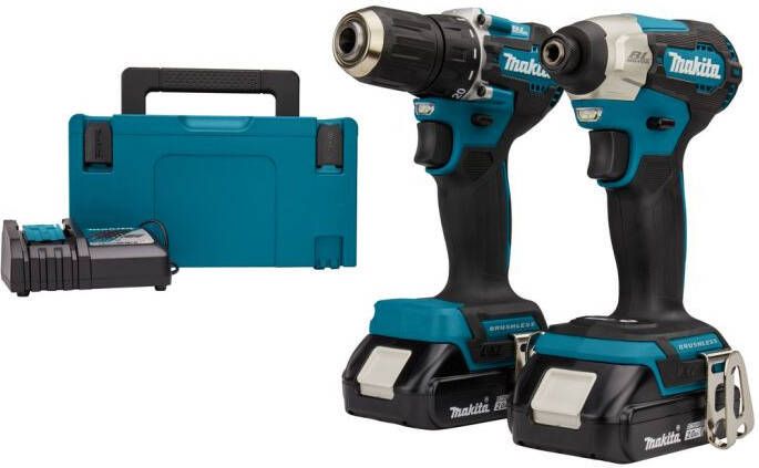 Makita DLX2423AJ | Combopack | DDF487 Accuboor + DTD157 Slagschroevendraaier | 18V | 2 0 AH | Li-ion | Set