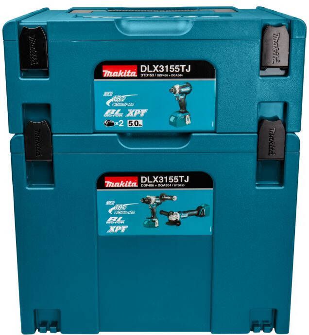 Makita DLX3155TJ 18 V Combiset boren (slag)schroeven en slijpen | Mtools