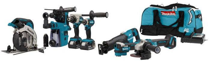 Makita DLX7020TX1 18 V Combiset voor (slag)schroeven (klop)boren slijpen en zagen en met multitool | Mtools