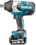 Makita DTW1001RTJ 18v Slagmoersleutel 1050 Nm 5 0Ah accu (2 st) snellader Mbox - Thumbnail 2