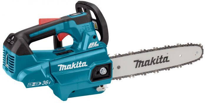 Makita DUC306PT2 | LXT 2x18 V | Tophandle kettingzaag | 30 cm | 5 0 Ah accu (2 st) | duo snellader | in doos DUC306PT2