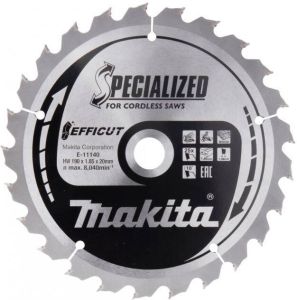 Makita Afkortzaagblad Hout | Efficut 190x20x1 85 25T 10g E-11140