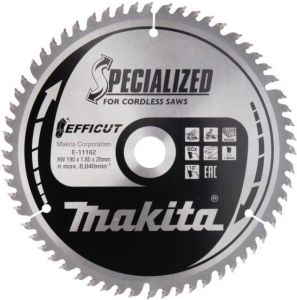 Makita Afkortzaagblad Hout | Efficut 190x20x1 85 60T 10g E-11162
