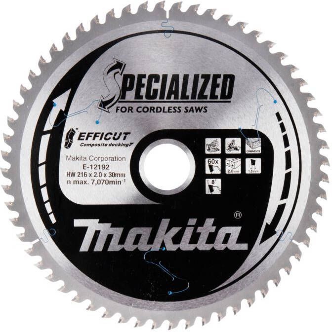 Makita Accessoires Afkortzaagblad WPC | Efficut 216x30x2 0 60T 8g E-12192