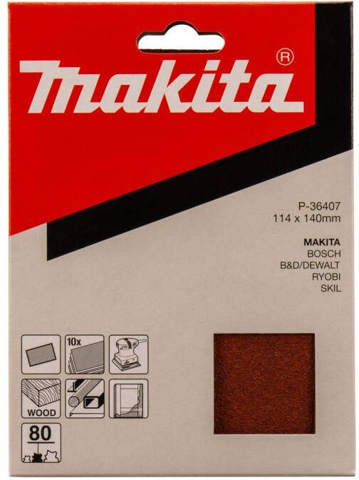 Makita P-36407 Schuurvel 114x140 K80 Red | Mtools