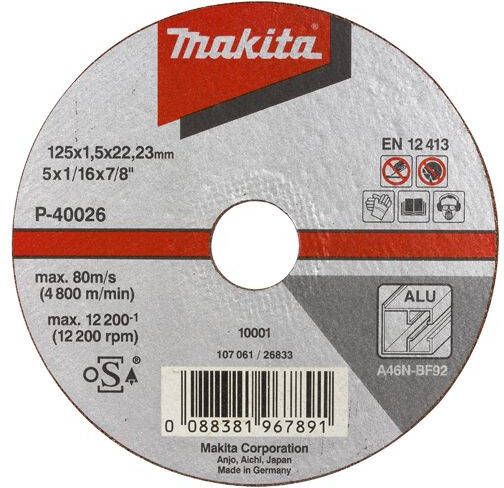 Makita P-40010 Doorslijpschijf 115x1 5mm alu | Mtools