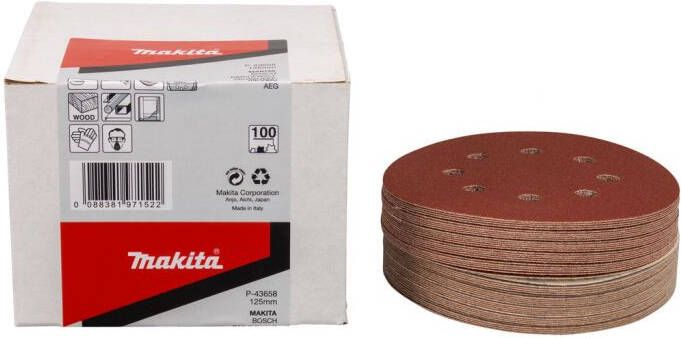 Makita P-43658 Schuurschijf 125mm K100 Red Velcro | Mtools - Foto 2