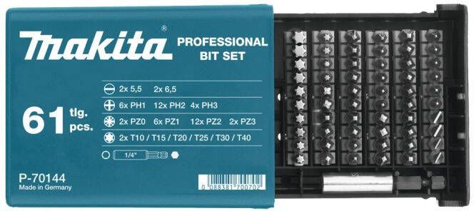 Makita Accessoires Schroefbitset 61-dlg P-70144