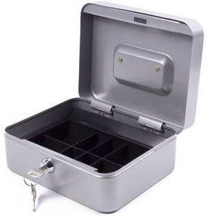 Mtools 000420 Geldkist metaal zilver 200 x 160 x 90mm |
