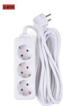 Mtools 005135 Stekkerdoos Wit 3V + RA + 5 mtr. |