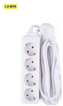 Mtools 005137 Stekkerdoos Wit 4V + RA + 1.5 mtr. |