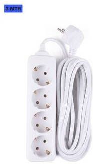 Mtools 005138 Stekkerdoos Wit 4V + RA + 3 mtr. |
