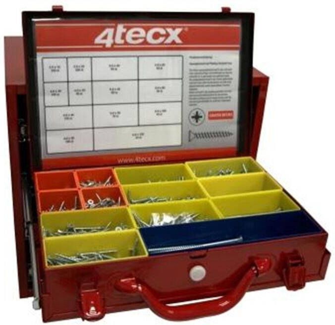 Mtools 4tecx Assortiment spaanplaatschroeven platverzonkenkop Pozidriv 1272-delig verzinkt |