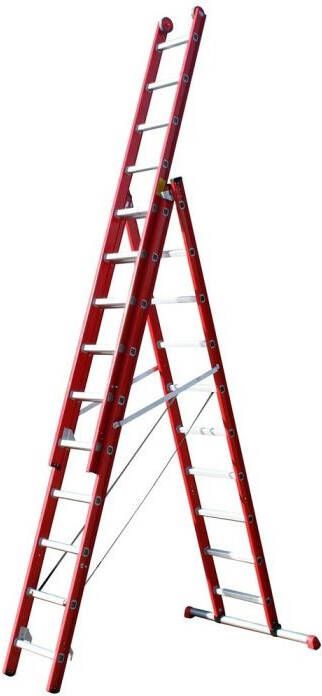 mtools 4tecx Reformladder 3-delig aluminium 3 x 12 met stalen balk |