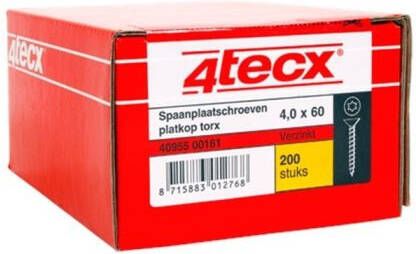 mtools 4tecx Spaanplaatschroef Tx-25 verzinkt platverzonkenkop 6 0 x 100 60 100 stuks |