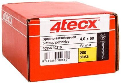 Mtools 4tecx Spaanplaatschroef verzinkt platverzonkenkop Pozidriv 5 0 x 50 200 stuks |