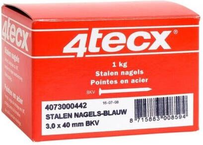 Mtools 4tecx Stalen nagels bol verzonken kop blauw 3 0 x 40mm 1kg |