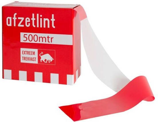 Kortpack AFZETBAND ROOD WIT 75MMX500MTR