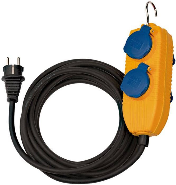 Brennenstuhl Bouwplaatsen-kabel IP54 met contactdozenblok 5m zwart H07RN-F 3G1 5 1169200010