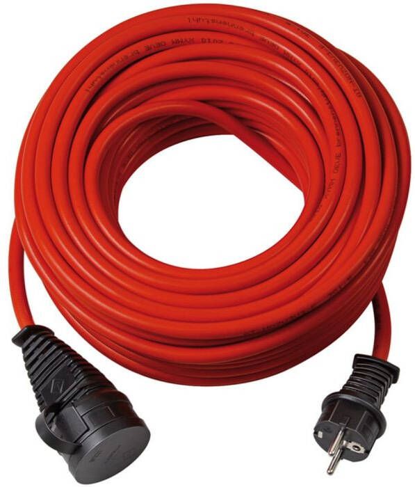 Brennenstuhl Tuinkabel 25m Verlengkabel 25 meter | Voor in de tuin en op het werk | Rood | 1161460 1169840
