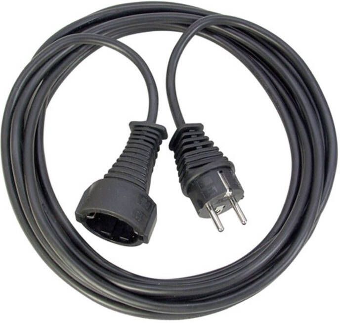 Brennenstuhl Kwaliteits kunststof verlengsnoer 2m zwart H05VV-F 3G1 5 1165010015
