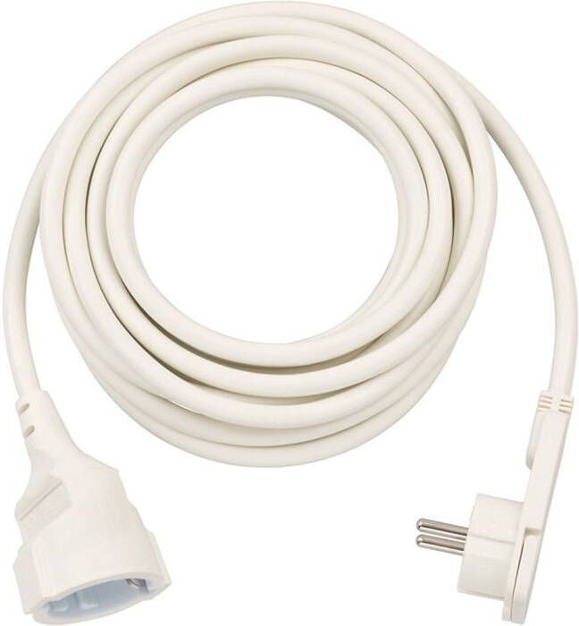 Brennenstuhl Kwaliteits kunststof verlengsnoer met platte stekker 5m H05VV-F3G1 5 wit 1168980250