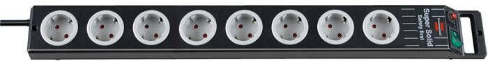 Brennenstuhl Super-Solid Line Stekkerdoos 8-stopkontakten zwart grijs 2 5m H05VV-F 3G1 5 1153380118