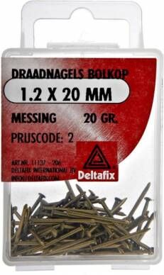 Mtools DRAADNAGELS BOLKOP MESSING 1.2X20 20 GR |