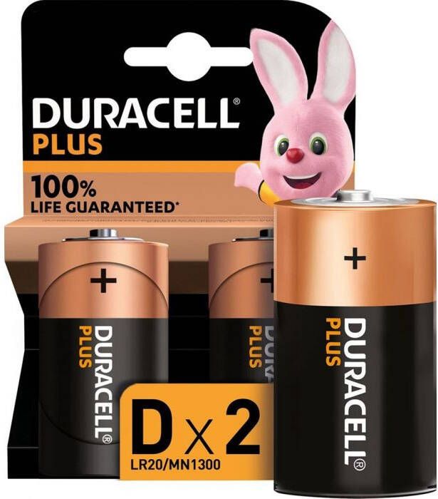 Mtools Duracell Alkaline Plus 100 D 2st. |