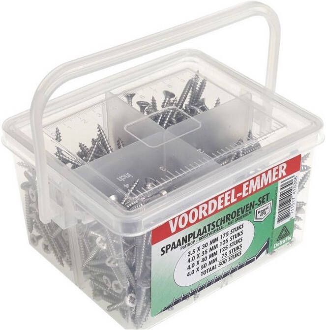 Mtools EMMER SPAANPLAATSCHROEVEN SET RVS 500ST |