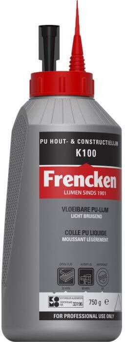 mtools FRENCKEN PU Hout- en constr.lijm K100 fc 750 gr |