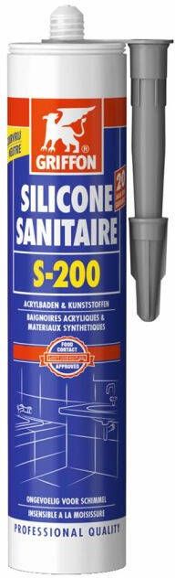 Mtools Griffon Silicone Sanitaire S-200 Zilvergrijs Koker 300 ml NL FR |