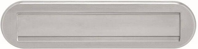 Mtools INTERSTEEL Briefplaat ovaal met klep regenrand naar buitendraaiend RVS |