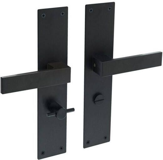 Mtools INTERSTEEL Deurkruk Amsterdam met renovatieschild 2mm WC63 8 zwart |