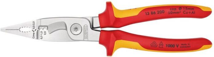 Knipex Elektro installatietang verchroomd 200 mm 1386200