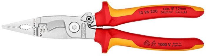Knipex Elektro installatietang verchroomd 200 mm 1396200
