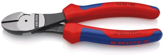 Knipex Kracht-zijsnijtang zwart geatramenteerd met meer-componentengrepen 180 mm 7402180