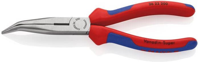 Knipex Platspitse Tang met Zijsnijder (Telefoontang) | 200 mm Lengte | Meer-Componentengrepen | Zwart Geatramenteerd 26 22 200 SB