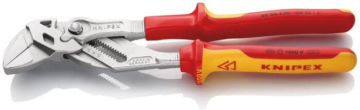 Knipex Sleuteltang | lengte 250 mm spanwijdte 46 mm | verchroomd meercomponenten mantels | VDE | 1 stuk 86 06 250 86 06 250