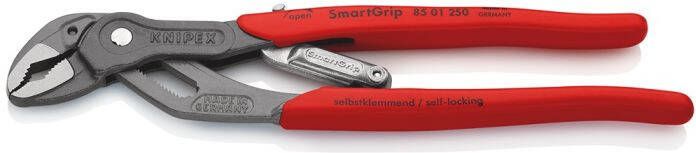Knipex SmartGrip Waterpomptang | 250 mm Lengte | Automatische Instelling | Anti-Slip | Kunststof Bekleed 85 01 250 SB