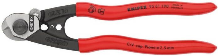 Knipex Staaldraadschaar gesmeed met kunststof bekleed 190 mm 9561190