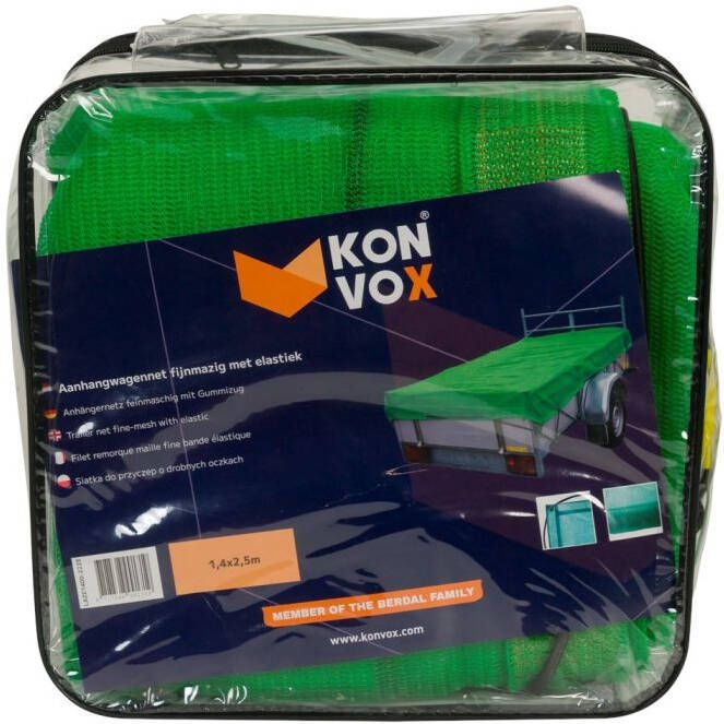 mtools Konvox Aanhangwnet fijnmazig met elastiek 1 4x2 5m Groen |