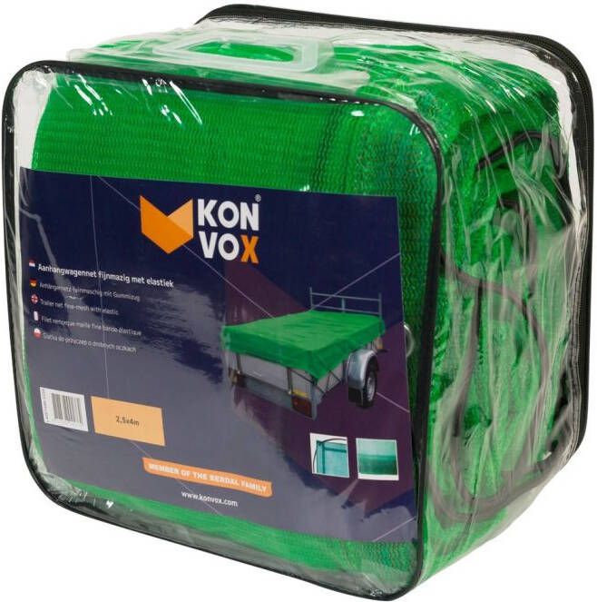 mtools Konvox Aanhangwnet fijnmazig met elastiek 2 5x4m Groen |