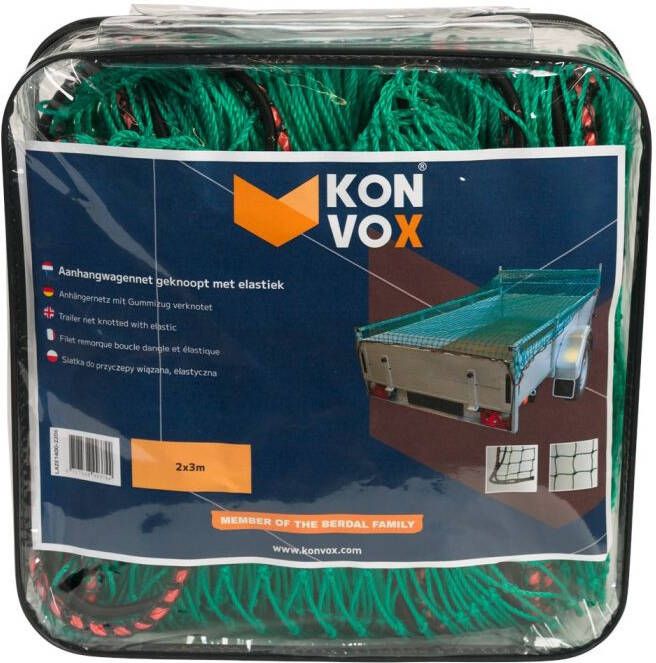 Mtools Konvox Aanhangwnet geknoopt met elastiek 2x3m Groen HDPE |