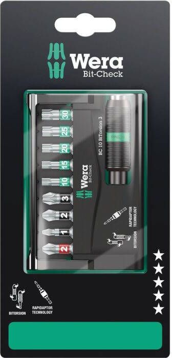 Wera Bit-Check 10 BiTorsion 3 SB 10 -delig 1 stuk(s) 05073418001
